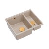 Quadron Logan 150 Zlewozmywak granitowy półtorakomorowy wpuszczany 55,5x46 cm beżowy pearl beige/miedziany HCQL5646U2-C1_I