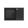 Quadron Peter 111 Zlewozmywak granitowy jednokomorowy 78x50 cm czarny/czarny HCQP7850BLM_PC