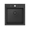 Quadron Peter 116 Zlewozmywak granitowy jednokomorowy 52x50 cm czarny/czarny HCQP5052BLM_PC