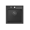 Quadron Peter 110 Zlewozmywak granitowy jednokomorowy 52x50 cm czarny/stalowy HCQP5052CZK