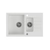 Quadron Peter 156 Zlewozmywak granitowy półtorakomorowy 78x50 cm biały/stalowy HCQP57850BIK