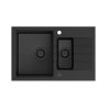 Quadron Peter 156 Zlewozmywak granitowy półtorakomorowy 78x50 cm czarny/czarny HCQP57850BLM_PC