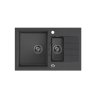 Quadron Peter 156 Zlewozmywak granitowy półtorakomorowy 78x50 cm czarny/stalowy HCQP57850CZK