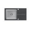 Quadron Ralph 111 Zlewozmywak stalowy granitowy jednokomorowy 78x43 cm czarny/stalowy FUS_R7843CZ