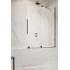 Radaway Furo Black PND II Parawan przesuwny 2 częściowy 140x150 cm prawy profile czarne szkło przezroczyste 10109738-54-01R+10112694-01-01