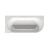 Riho Desire Corner LED Wanna narożna z hydromasażem 184x84 cm z napełnianiem przez przelew z oświetleniem LED prawa + obudowa + nóżki chrom/biały B087010005