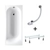 Riho Miami Zestaw Wanna prostokątna 160x70 cm z nóżkami i syfonem McAlpine biały B059001005+207093+560100210