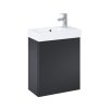 Roca Mini-N Unik Zestaw szafka podumywalkowa 45x24,9x49,6 cm czarny mat + umywalka meblowa biała A852445532