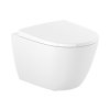 Roca Ona Zestaw Toaleta WC bez kołnierza krótka z powłoką Supraglaze + deska wolnoopadająca biała A346688S00 + A801E22002