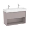 Roca Tura Unik Zestaw szafka podumywalkowa 100x43x60 cm szara + umywalka meblowa podwójna biała A852038559