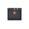 Quadron Morgan Zlewozmywak granitowy jednokomorowy 78x50 cm czarny/miedziany HB8304U8-C1_P2O