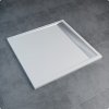 Ronal Sanswiss Ila Brodzik konglomeratowy kwadratowy 100x100 cm pokrywa biała, biały WIQ1000404
