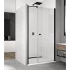 Ronal Sanswiss Solino Black SOL31 Drzwi prysznicowe wahadłowe 90x200 cm ze ścianką stałą, profile czarny mat szkło przezroczyste Aquaperle SOL3109000607