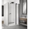 Ronal Sanswiss Solino Black SOL13 Drzwi prysznicowe uchylne 75x200 cm ze ścianką stałą, profile czarny mat szkło przezroczyste Aquaperle SOL1307500607