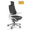 Unique Wau fotel biurowy biały/tkanina honey W-609-W-BL404