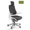 Unique Wau fotel biurowy biały/tkanina olive W-609-W-BL411