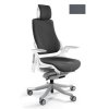 Unique Wau fotel biurowy biały/tkanina slategrey W-609-W-BL417
