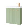 UpTrend Nook Zestaw Szafka podumywalkowa 55x22x65 cm szałwia mat/uchwyty miedź + umywalka meblowa biała 010-SU55-06+TR41366