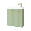 UpTrend Nook Zestaw Szafka podumywalkowa 55x22x65 cm szałwia mat/uchwyty złoto + umywalka meblowa biała 010-SU55-05+TR41366