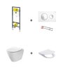 Viega Prevista Dryzestaw stelaż do WC + mocowania + przycisk biały + toaleta z deską wolnoopadającą Slim 771973+773793+678630+ K701-104