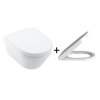 Villeroy & Boch Architectura Combi-Pack Toaleta WC podwieszana 53x37 DirectFlush bez kołnierza z deską wolnoopadającą biały 4694HR01