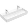 Villeroy & Boch Memento 2.0 Umywalka wisząca 100x47 cm z 2 otworami na baterie bez przelewu weiss alpin 4A221K01