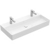 Villeroy & Boch Memento 2.0 Umywalka wisząca 100x47 cm z 2 otworami na baterie bez przelewu z powłoką CeramicPlus weiss alpin 4A221KR1