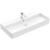 Villeroy & Boch Memento 2.0 Umywalka wisząca 100x47 cm z otworem na baterię z przelewem z powłoką CeramicPlus weiss alpin 4A221GR1