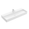 Villeroy & Boch Memento 2.0 Umywalka wisząca lub nablatowa 120x47 cm z otworem na baterię bez przelewu biały mat z powłoką CeramicPlus 4A22CHRW