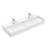 Villeroy & Boch Memento 2.0 Umywalka wisząca 120x47 cm podwójna z przelewem biały mat z powłoką CeramicPlus 4A22C4RW