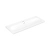 Villeroy & Boch Skyla Umywalka meblowa 120x46 cm podwójna z jednym otworem na baterie z przelewem biały mat Stone White z powłoką CeramicPlus 5A51C5RW