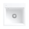 Villeroy & Boch Subway Style 50 S Flat Zestaw Zlewozmywak ceramiczny jednokomorowy 49x48 cm Biały Alpin z powłoką z CeramicPlus + mata ociekowa aluminium szczotkowane 33551FR1