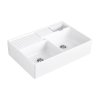 Villeroy&Boch Sink Unit Zlewozmywak ceramiczny farmerski dwukomorowy CeramicPlus 89,5x63 cm biały Snow White 632391KG