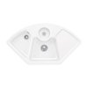 Villeroy&Boch Solo corner Zlewozmywak ceramiczny dwukomorowy CeramicPlus 107,5x60 cm narożny biały Snow White 670801KG