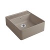 Villeroy&Boch Sink Unit Zlewozmywak ceramiczny farmerski 1-komorowy CeramicPlus 59,5x63 cm z korkiem pop-up podblatowy bez ociekacza jasnobrązowy drewniany Timber 632062TR