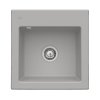 Villeroy&Boch Subway 50 S Flat Zlewozmywak ceramiczny 1-komorowy CeramicPlus 49x47,5 cm na r&oacute;wni z blatem bez ociekacza szary Fossil 33151FKD