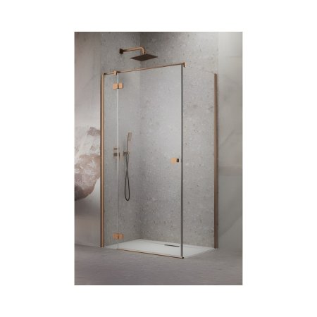 Radaway Essenza New KDJ Drzwi prysznicowe uchylne 110x200 cm lewe szkło przezroczyste profile miedź szczotkowana 1385041-93-01L