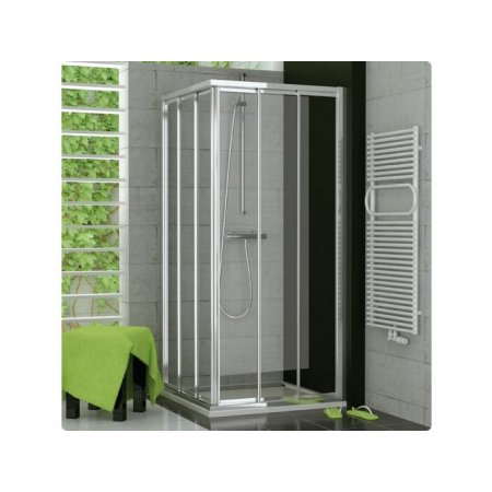 Ronal Sanswiss Top-Line Kabina prysznicowa narożna z drzwiami trzyczęściowymi rozsuwanymi 80x190 cm drzwi lewe, profile srebrny mat szkło przezroczyste TOE3G08000107