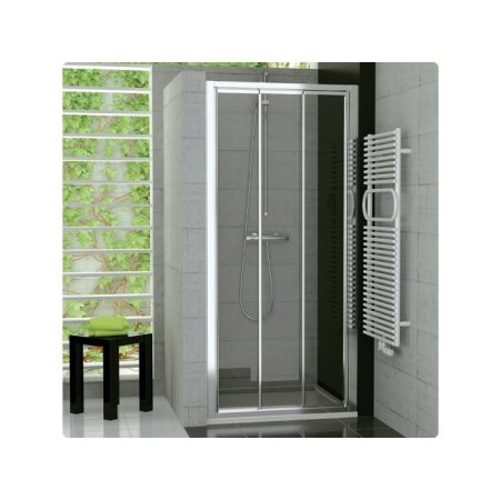 Ronal Sanswiss Top-Line Drzwi przesuwane trzyczęściowe 100x190 cm, profile białe szkło przezroczyste TOPS310000407