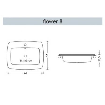 Glasspoint Flower Umywalka szklana bez przelewu - Kolor umywalki seledynowy flower8(bezPW2)-41