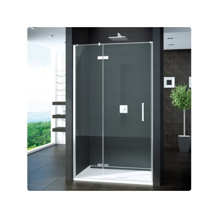 Ronal Pur Drzwi prysznicowe jednoczęściowe ze ścianką - Mocowanie lewe 100 x 200cm Chrom Satynowa (PU13PG1001049)