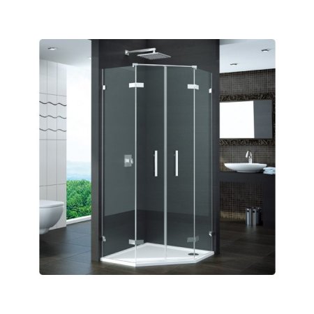 Ronal Pur Ścianka prysznicowa boczna do kabiny pięciokątnej - na wymiar Chrom Pas satynowy poziomy (PUT52SM21051)