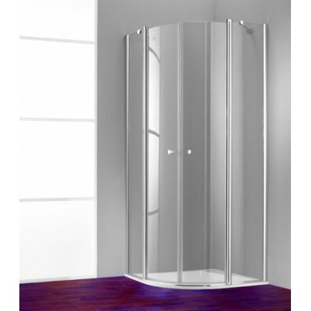 Huppe 501 Design Pure Drzwi skrzydłowe ze stałymi segmentami, 2-częściowe - 100/190 biały Szkło Intima Anti-Plaque 510682.055.375