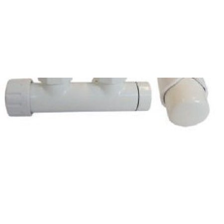 Schlosser Zestaw - zawór termostatyczny z głowicą termostatyczną Duo-plex 3/4 x M22x1,5 lewy biały+Nyple biały (602100003)