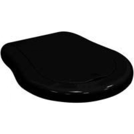 Kerasan Retro Deska WC wolnoopadająca, czarna matowa zawiasy brązowe 108431