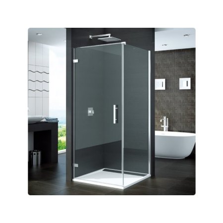 Ronal Pur Drzwi prysznicowe jednoczęściowe - Mocowanie prawe na wymiar Chrom Pas satynowy poziomy (PUR1DSM21051)