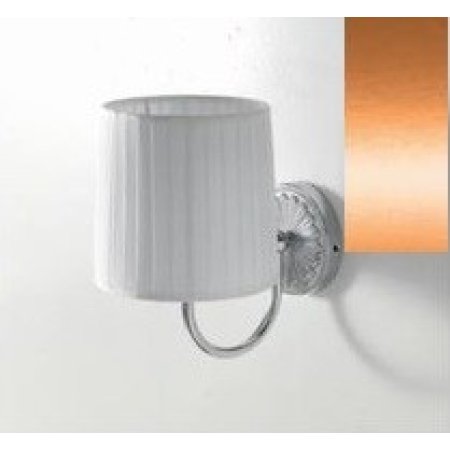 Art Ceram Versailes lampa ścienna z białym kloszem 18x26x24 cm, brązowa HEA025;72