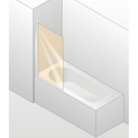 Huppe Design Elegance Parawan nawannowy 1-częściowy - 75/150 srebrny matowy Szkło Intima Anti-Plaque 8E1901.087.375