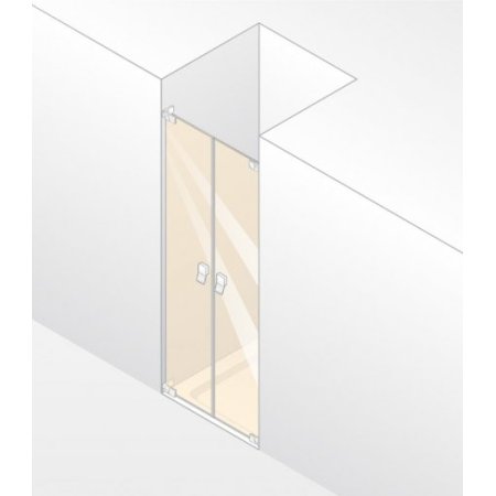 Huppe Studio Berlin Pure Drzwi bezramowe wahadłowe do wnęki na wymiar biały Szkło Sand Plus BR0069G315