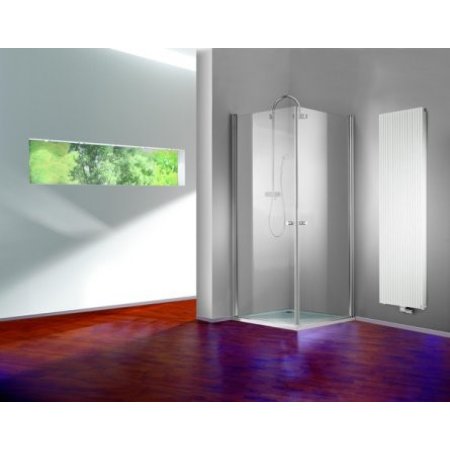 Huppe 501 Design Pure Drzwi prysznicowe skrzydłowe - 90/200 biały Szkło przezroczyste Anti-Plaque 510605.055.322